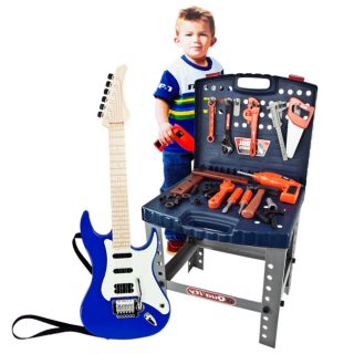 new kids boys children guitar toys deluxe tool box work
