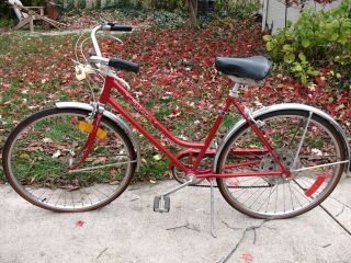 Schwinn Collegiate vintage bike 5 speed girls ladies red 60s 70s
