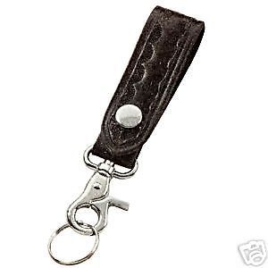 police leather key ring keyring holder basketweave  4 26 