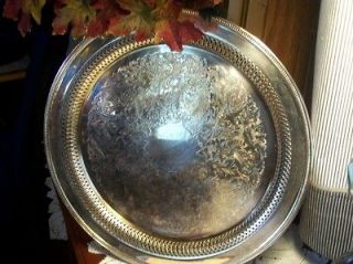 antique silver plate serving tray platter  6