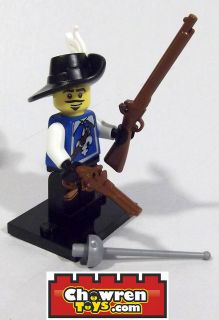 LEGO 8804 Musketeer SEALED Minifigure + BrickArms Musket & Pistol Army 