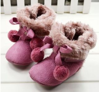 Cute childrens boots purple shoes Baby Shoes soft sole baby shoe 
