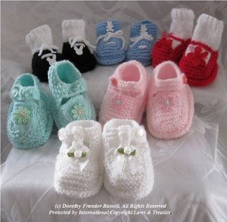 Hand Knit patterns for Baby/Reborn Various styles of shoes/boots 