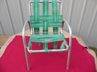 Vintage Childs Aluminum Lawn Chair, Sturdy, Webbed, Does Not Fold Up 