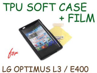   TPU x Silicone Soft Cover Case +Film for LG E400 Optimus L3 PQSA353