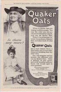 QUAKER Rolled White OATS Vintage CEREAL Box ANTIQUE 06 ADVERTISEMENT 