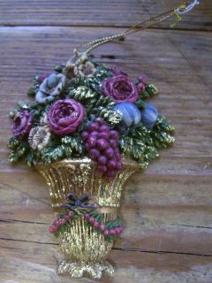 Louis Nichole Gold Flower Vase Christmas Ornament Decor 2000