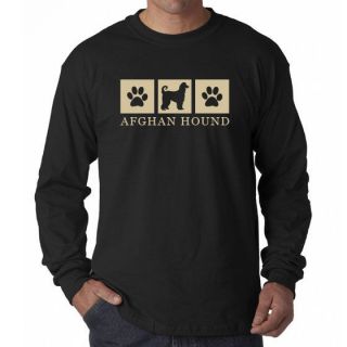 Afghan Hound Silhouette Long Sleeve T Shirt Tee dog paws   S to 5XL