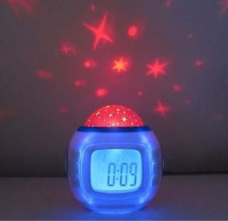 sky star night light projector lamp bedroom alarm clock w