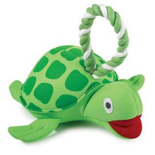 griggles neoprene floaty turtle dog fetch rope tug toy time