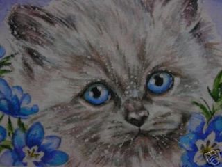 himalayan cat kitten animal print of painting 
