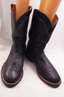 Anderson Bean American Made Black Leather 9 Mens Western Boots