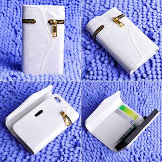 Zipper PU Leather Magnetic Bag Wallet Flip Case Cover Card Holder for 