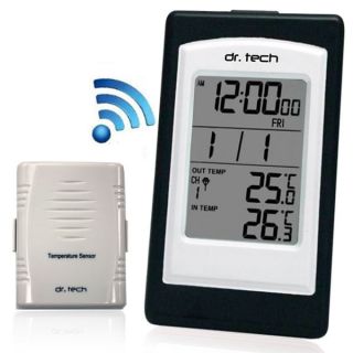 Dr Tech Wireless Weather Station   Outdoor/Indoor Temperature   Alarm 