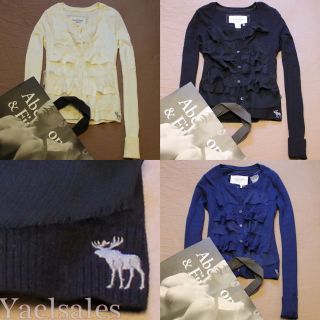NWT Abercrombie A&F Womens Ruffle Lace Sweater Cardigan Top Jumper by 