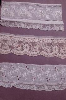 antique edwardian whitework lace fabric sample lot 