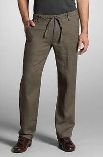   BOSS MENS BROWN CALLUM W DRAWSTRING LINEN PANTS NEW WITH TAGS SIZE 30R