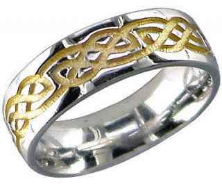 newly listed 14k white gold silver celtic band ring irish
