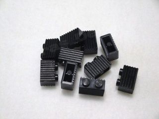 lego 1x2 brick with grill profile black lot of 10