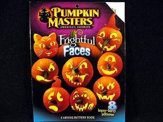 Pumpkin Masters FRIGHTFUL FACES Carving Pattern Book 8 Patterns 