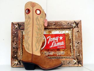 Tony Lama 3R Womens Rojo Brindle Leather Buckaroo Cowgirl Boots