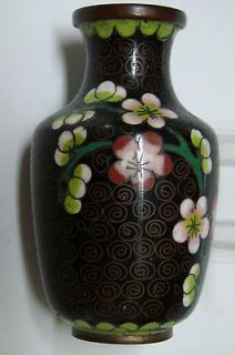 chinese floral decorated cloisonne mini bud vase 