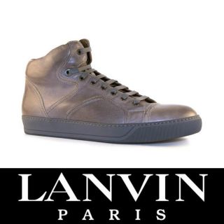 Lanvin men high sneakers shoes in Taupe Calf leather Size US 7   EU 40