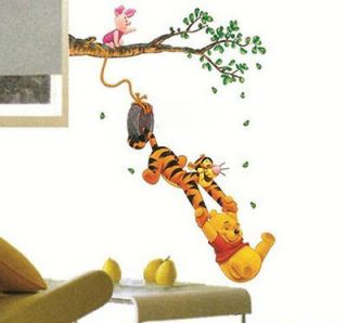 Cute Winnie the Pooh Swing Tree Removable PVC Wall Sticker Decal 