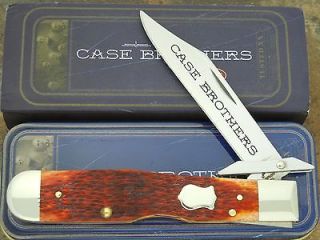 CASE XX 2002 CASE BROTHERS RUSSELL JIGGED CHESTNUT BONE CHEETAH KNIFE 