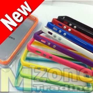 Colorful Bumper Case Plastic TPU Frame Cover Metal Button For iPhone 5 