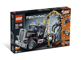   TECHNIC 2IN1 LOGGING TRUCK & CONTAINER TRUCK W/ SNOW PLOW BUILDING TOY