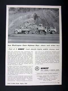 Unit Truck Shovels Washington State Highway Dept Rock Slide Work 1964 