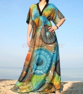   Gown Summer Vtg Party Wedding Hippie Bridesmaid Long Maxi Dress S M