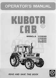kubota m5950 m6950 m7950 m8950 cab operators manual time left