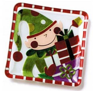 Glass Fusion ELF WITH GIFTS PLATE by Lori Seibert for Silvestri   NIB 