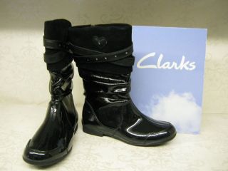 clarks girls dolly ruby black patent knee high boots from