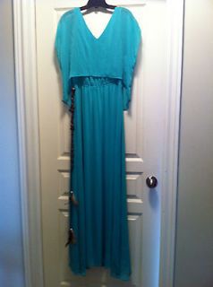 GORGEOUS Miss Sixty Teal Maxi Length Dress with belt size 6 BRAND NEW 