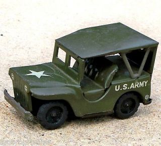 1950s MARX Japan Tin Friction US Army Willys Jeep Staff Truck 5 Pawn 