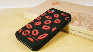 Marc Jacobs Danger Red Kisses Black Silicone Case Cover Bumper for 