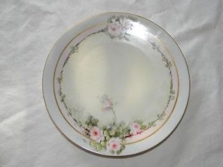 Favorite Bavaria China Plate 7.5 Pink and White Roses Gold Rim
