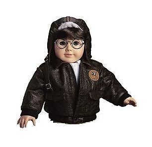 American Girl Mollys Aviator Outfit Bomber Brown Jacket Only Flight 