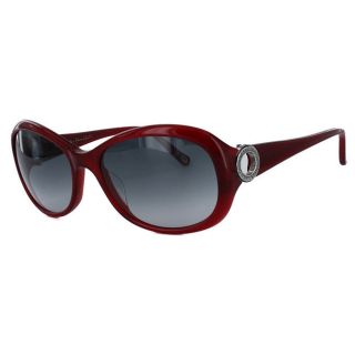 lulu guinness women s l485 red round sunglasses red horn