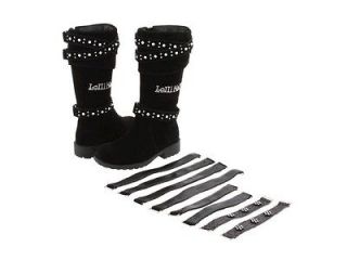 New Toddler Lelli Kelly Black Suede Bling Tall Boots Size 10 11 12 1 