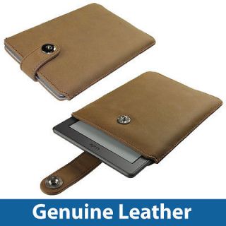 Brown Leather Pouch for  Kindle Touch Wi Fi 6 E Ink Display 3G 