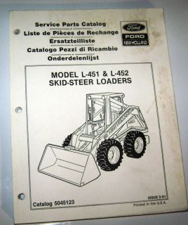 new holland l 451 l 452 skid loader parts catalog