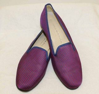   WOOTTON Red Blue Striped Print Loafers Slippers Flats Shoes Size 6