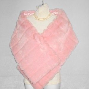 pink faux fur wrap shrug stole shawl cape coat nwt