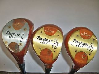 MacGregor Tourney 693T Dr, 3, & 4 wood mens RH Vintage Persimmon golf 