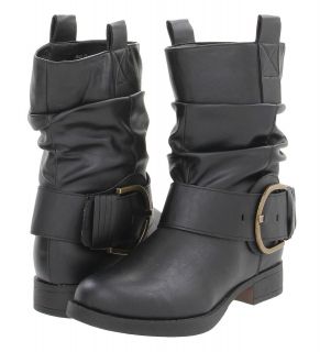 Steve Madden Girl NEW Ablee Black Buckle Western Motorcycle Boots 