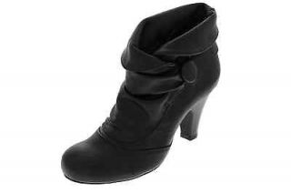 Madden Girl NEW Shayker Black Fold Over Pull On Heels Booties Shoes 7 